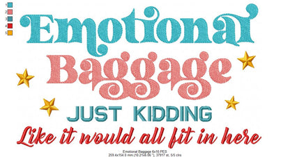 Emotional Baggage - Fill Stitch - Machine Embroidery Design