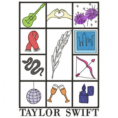 Taylor Swift The Eras - Rippled Stitch - Machine Embroidery Design