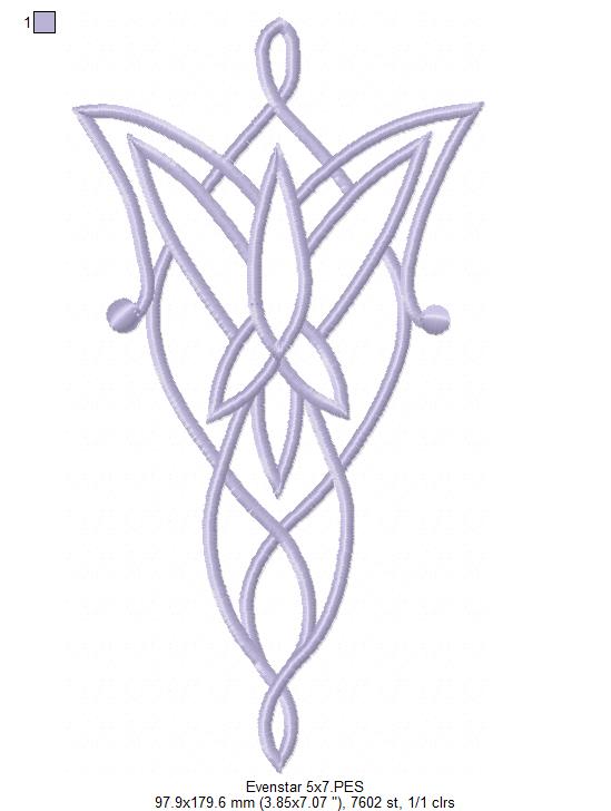 Evenstar The Lord of the Rings - Fill Stitch - Machine Embroidery Design