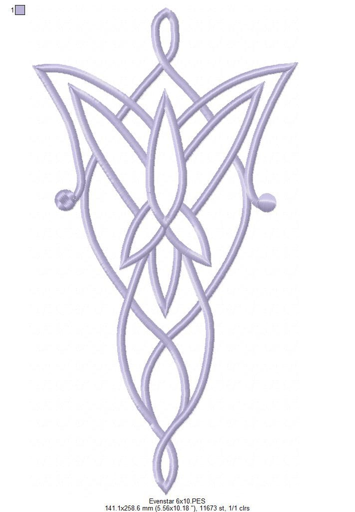 Evenstar The Lord of the Rings - Fill Stitch - Machine Embroidery Design