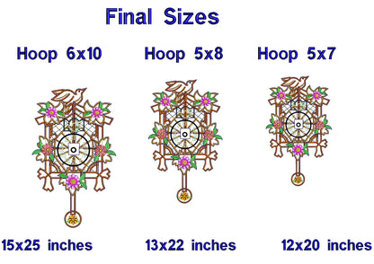 Cuckoo Clock - ITH Project - Machine Embroidery Design