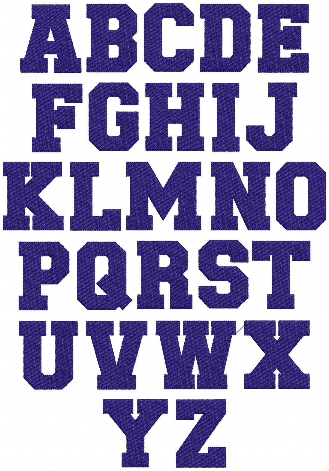 ✏️ Classic Block Letters & Numbers – Fill Stitch – Machine Embroidery Design