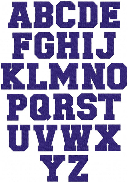 ✏️ Classic Block Letters & Numbers – Fill Stitch – Machine Embroidery Design