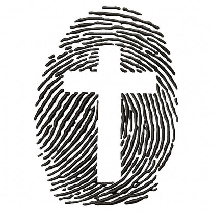 Fingerprint Cross - Fill Stitch - Machine Embroidery Design