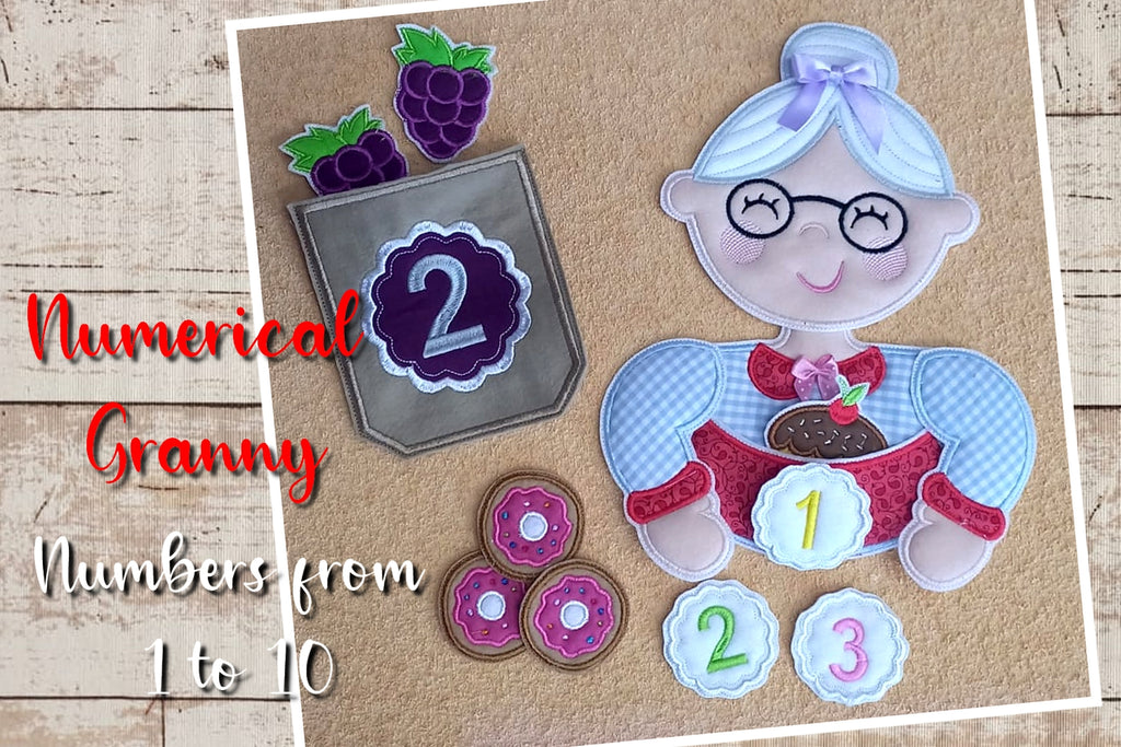 Grandparents Alphabet and Numerals - ITH Project - Machine Embroidery Design