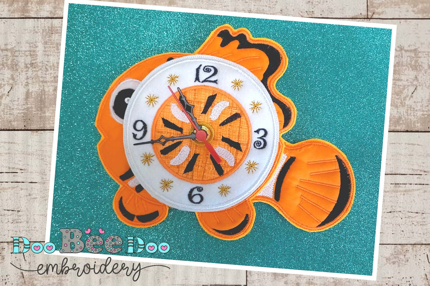 Clown Fish Clock - ITH Project - Machine Embroidery Design