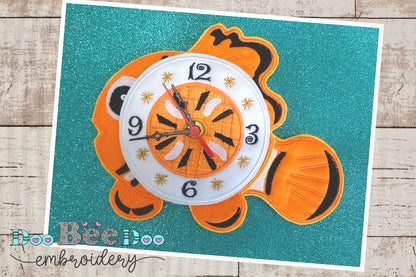 Clown Fish Clock - ITH Project - Machine Embroidery Design