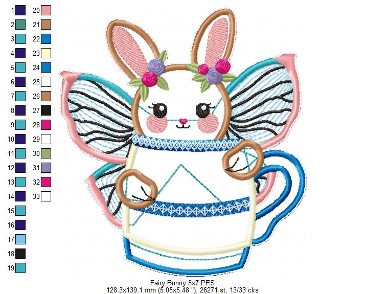 Pixie Bunny Ornament - ITH Project - Machine Embroidery Design