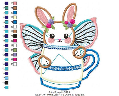 Pixie Bunny Ornament - ITH Project - Machine Embroidery Design