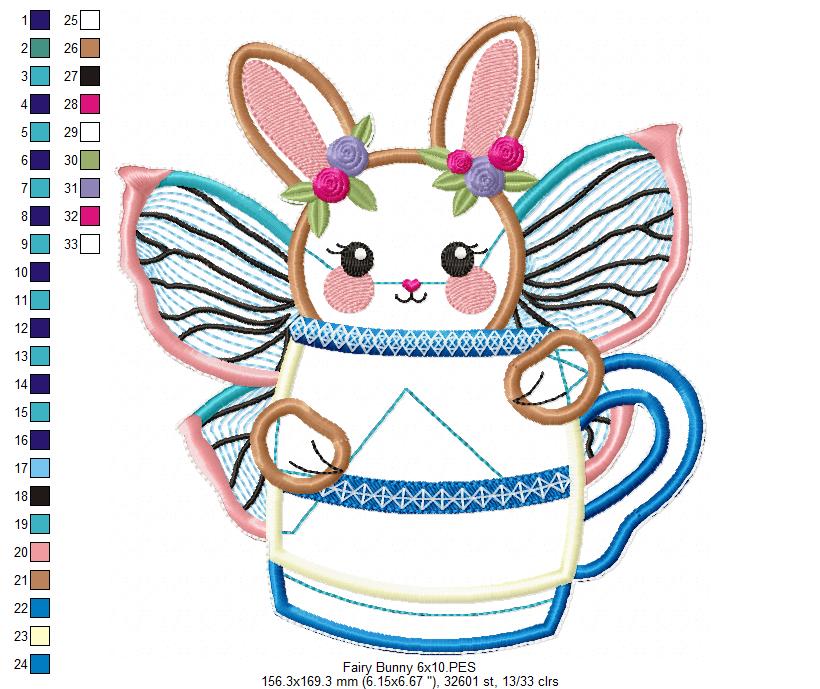 Pixie Bunny Ornament - ITH Project - Machine Embroidery Design