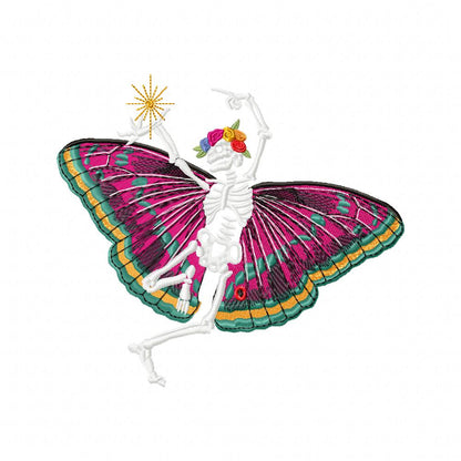 Fairy Butterfly Skull - Fill Stitch