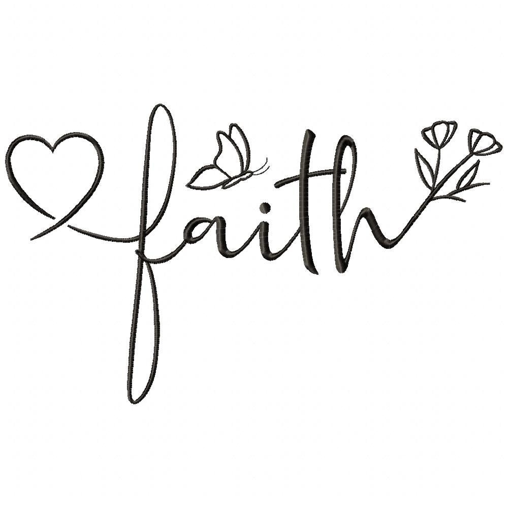 Faith - Fill Stitch - Machine Embroidery Design