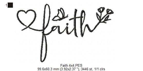 Faith - Fill Stitch - Machine Embroidery Design