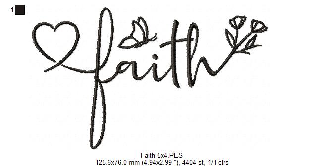 Faith - Fill Stitch - Machine Embroidery Design