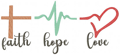 Heart & Soul Trio: Faith, Hope and Love – Sketch Stitch – Machine Embroidery Design