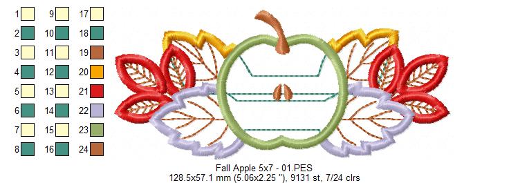 Fall Apple  - Applique