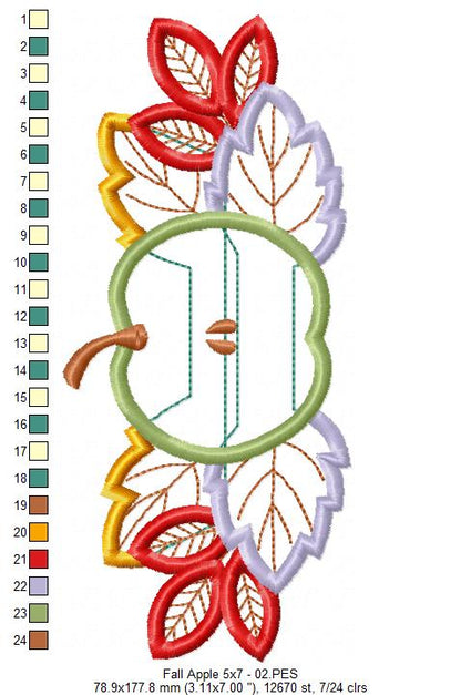 Fall Apple  - Applique