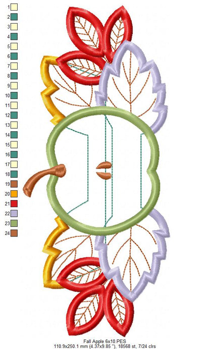 Fall Apple  - Applique