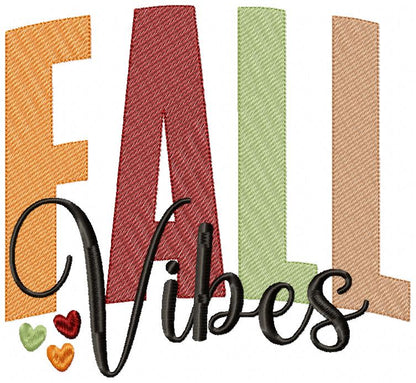 🍁 Fall Vibes Quote Set – Sketch Stitch – Machine Embroidery Design