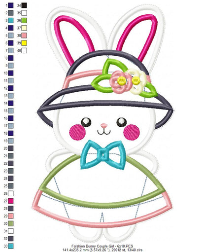 Farm Bunnies Set of 6 designs - ITH Project - Machine Embroidery Design