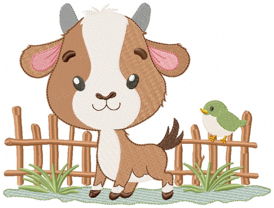 Goat Cuties Farm Set – Fill Stitch – Machine Embroidery Design