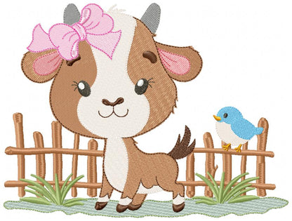 Farm Nanny Goat Cutie – Fill Stitch – Machine Embroidery Design