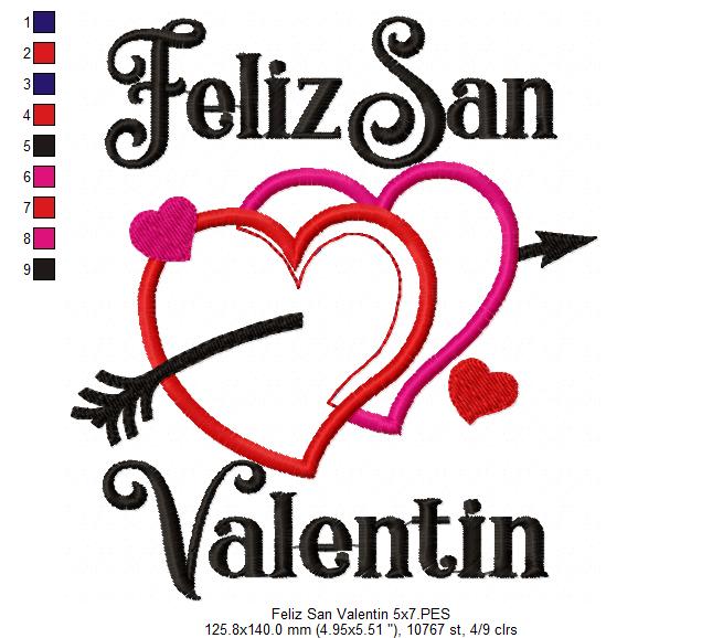 Feliz San Valentin - Applique