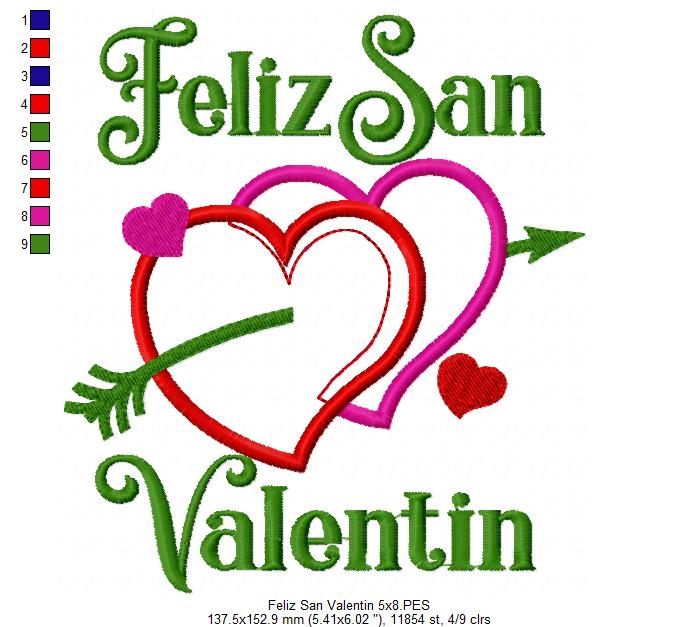 Feliz San Valentin - Applique