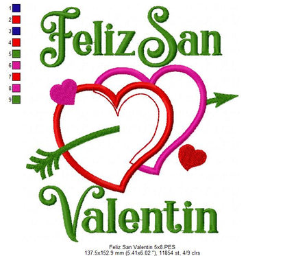 Feliz San Valentin - Applique