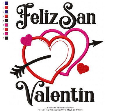 Feliz San Valentin - Applique