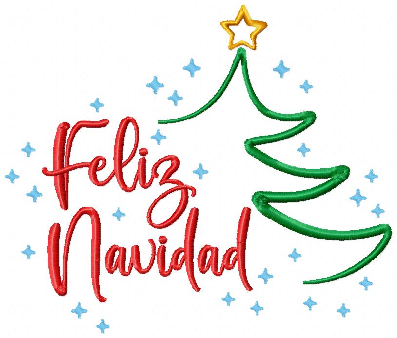 Sparkly Navidad Wishes – Satin Stitch – Machine Embroidery Design