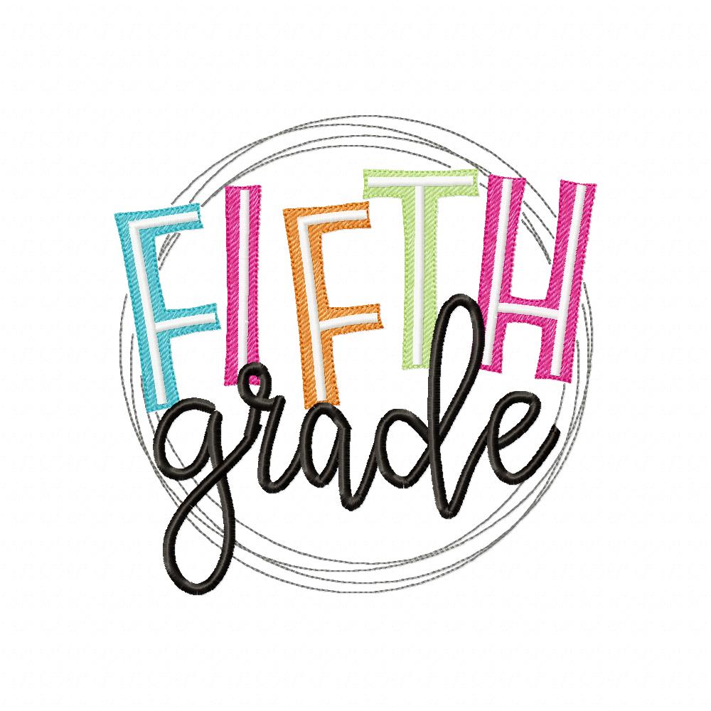 Fifth Grade Circle - Fill Stitch - Machine Embroidery Design