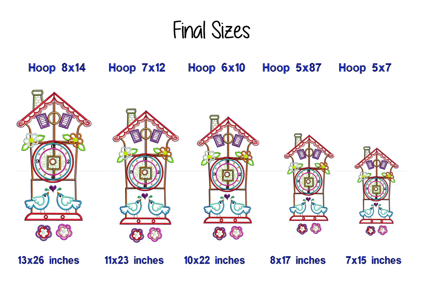 Spring Cuckoo Clock - ITH Project - Machine Embroidery Design