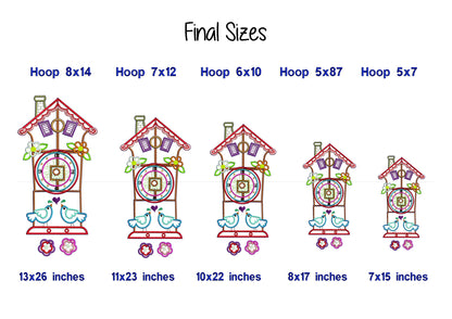 Spring Cuckoo Clock - ITH Project - Machine Embroidery Design
