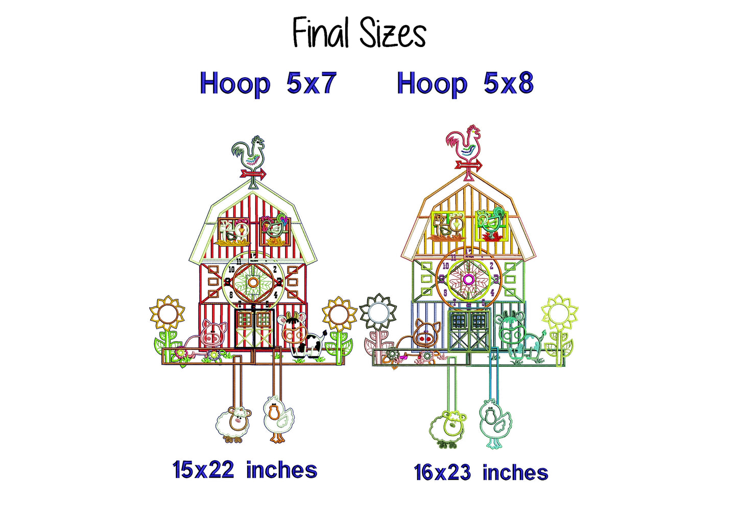 Farm Cuckoo Clock - ITH Project - Machine Embroidery Design