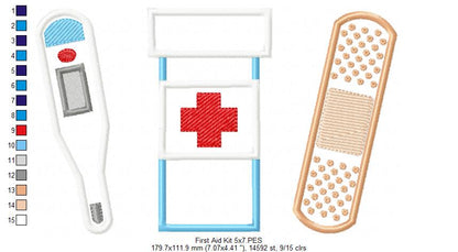 First Aid kit - Applique - Machine Embroidery Design