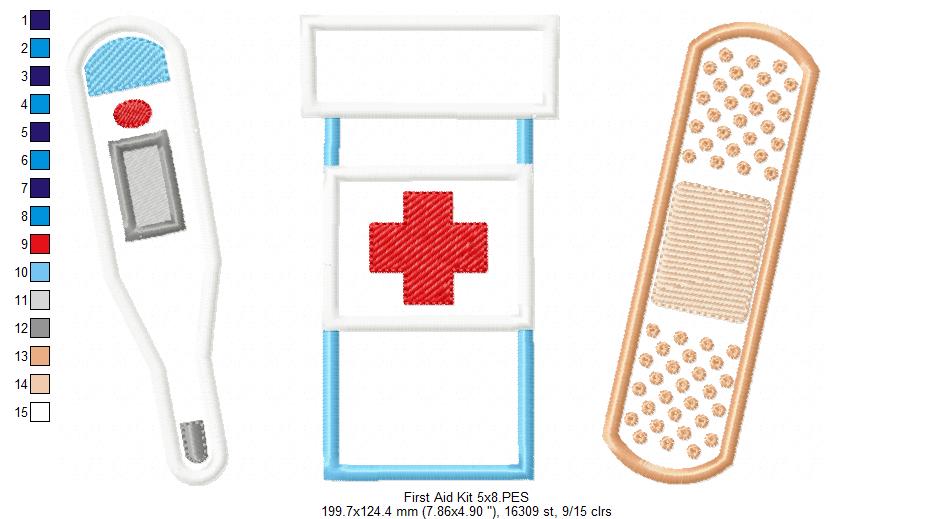 First Aid kit - Applique - Machine Embroidery Design
