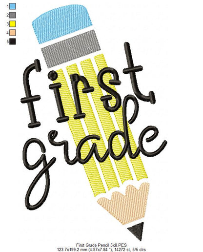 First Grade Pencil - Rippled Stitch