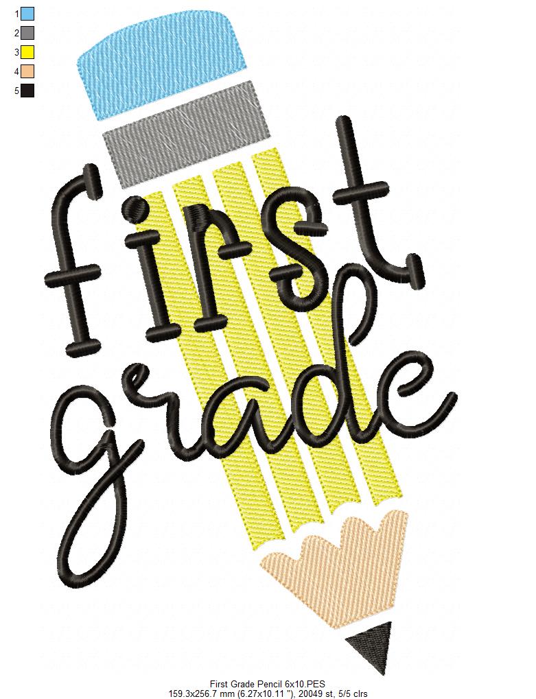 First Grade Pencil - Rippled Stitch
