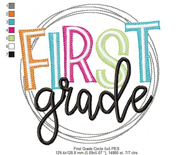 First Grade Circle - Fill Stitch - Machine Embroidery Design