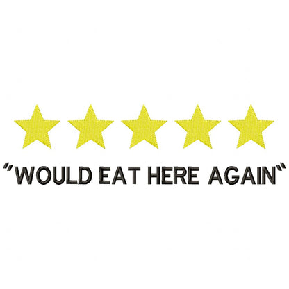 Five Stars Kitchen Review - Fill Stitch - Machine Embroidery Design