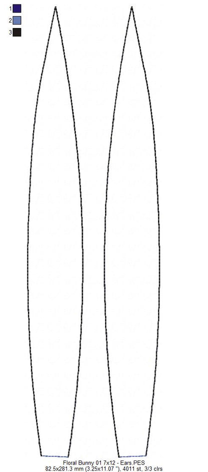 Boho Daisy Floral Bunny Door Hanger- ITH Project - Machine Embroidery Design