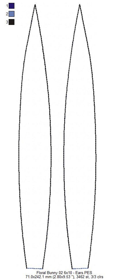 Boho Rose Hips Floral Bunny Door Hanger- ITH Project - Machine Embroidery Design