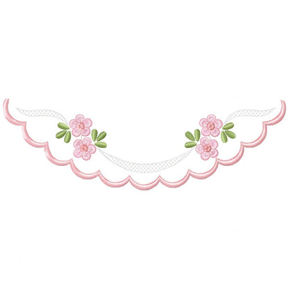 Flowers Delicate Border - Fill Stitch - Machine Embroidery Design