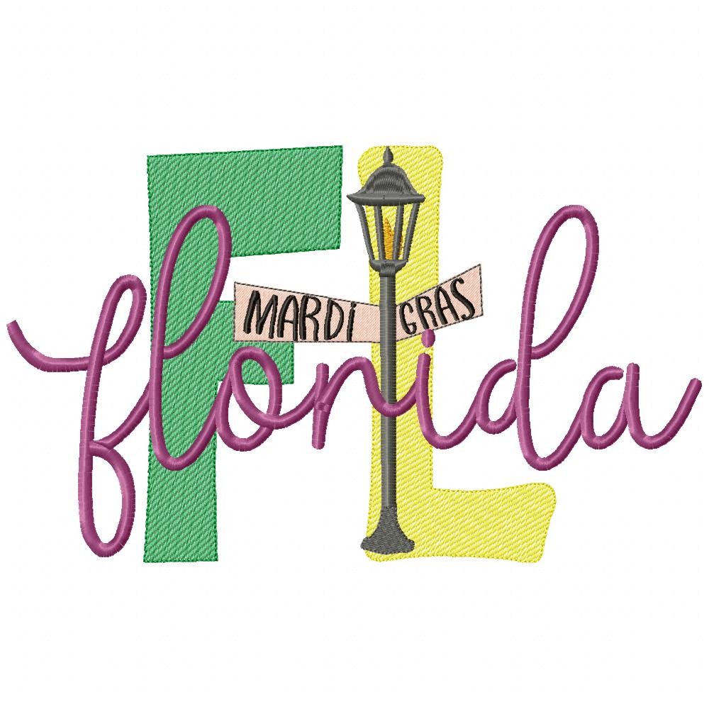 Florida Mardi Gras - Fill Stitch - Machine Embroidery Design