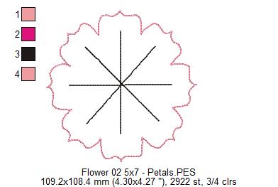 Spring Pink Flower - ITH Project - Machine Embroidery Design