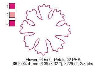 Spring Red Flower - ITH Project - Machine Embroidery Design
