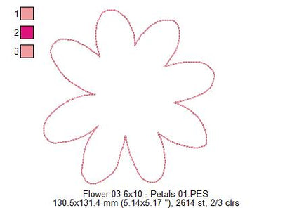 Spring Red Flower - ITH Project - Machine Embroidery Design
