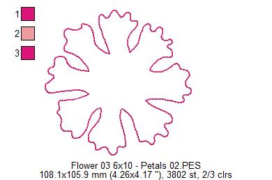 Spring Red Flower - ITH Project - Machine Embroidery Design