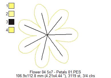 Spring Blue Flower - ITH Project - Machine Embroidery Design